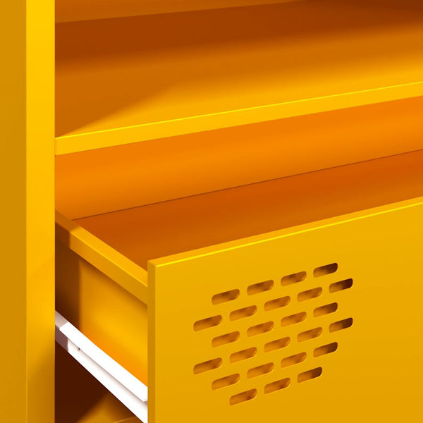 Senfgelber TV-Schrank, 202 cm, Stahl
