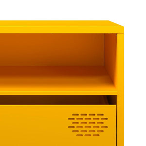 Senfgelber TV-Schrank, 202 cm, Stahl