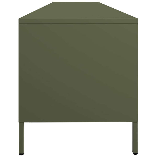 vidaXL Meuble TV vert olive 202x39x43,5 cm Acier laminé à froid