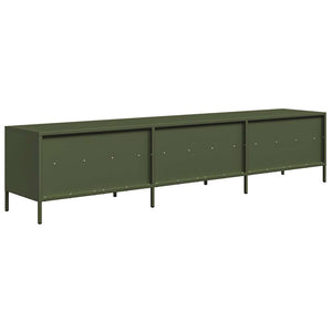 vidaXL Meuble TV vert olive 202x39x43,5 cm Acier laminé à froid