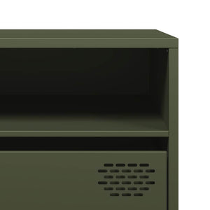vidaXL Meuble TV vert olive 202x39x43,5 cm Acier laminé à froid