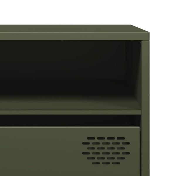 vidaXL Meuble TV vert olive 202x39x43,5 cm Acier laminé à froid