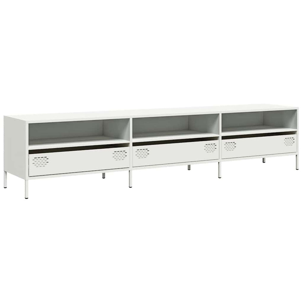 Weißer TV-Schrank aus Stahl, 202 cm
