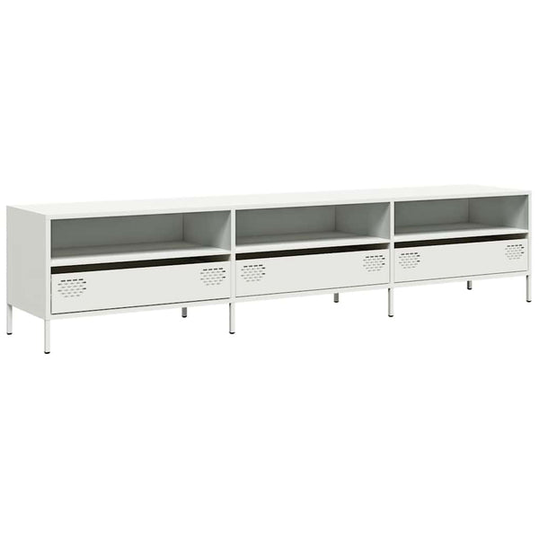 Weißer TV-Schrank aus Stahl, 202 cm