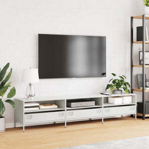 Weißer TV-Schrank aus Stahl, 202 cm