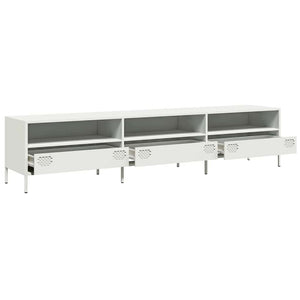 Weißer TV-Schrank aus Stahl, 202 cm