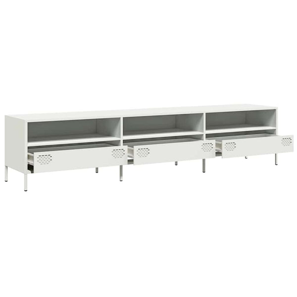 Weißer TV-Schrank aus Stahl, 202 cm
