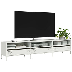 Weißer TV-Schrank aus Stahl, 202 cm