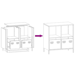 Schwarzes Sideboard 68 cm aus Stahl