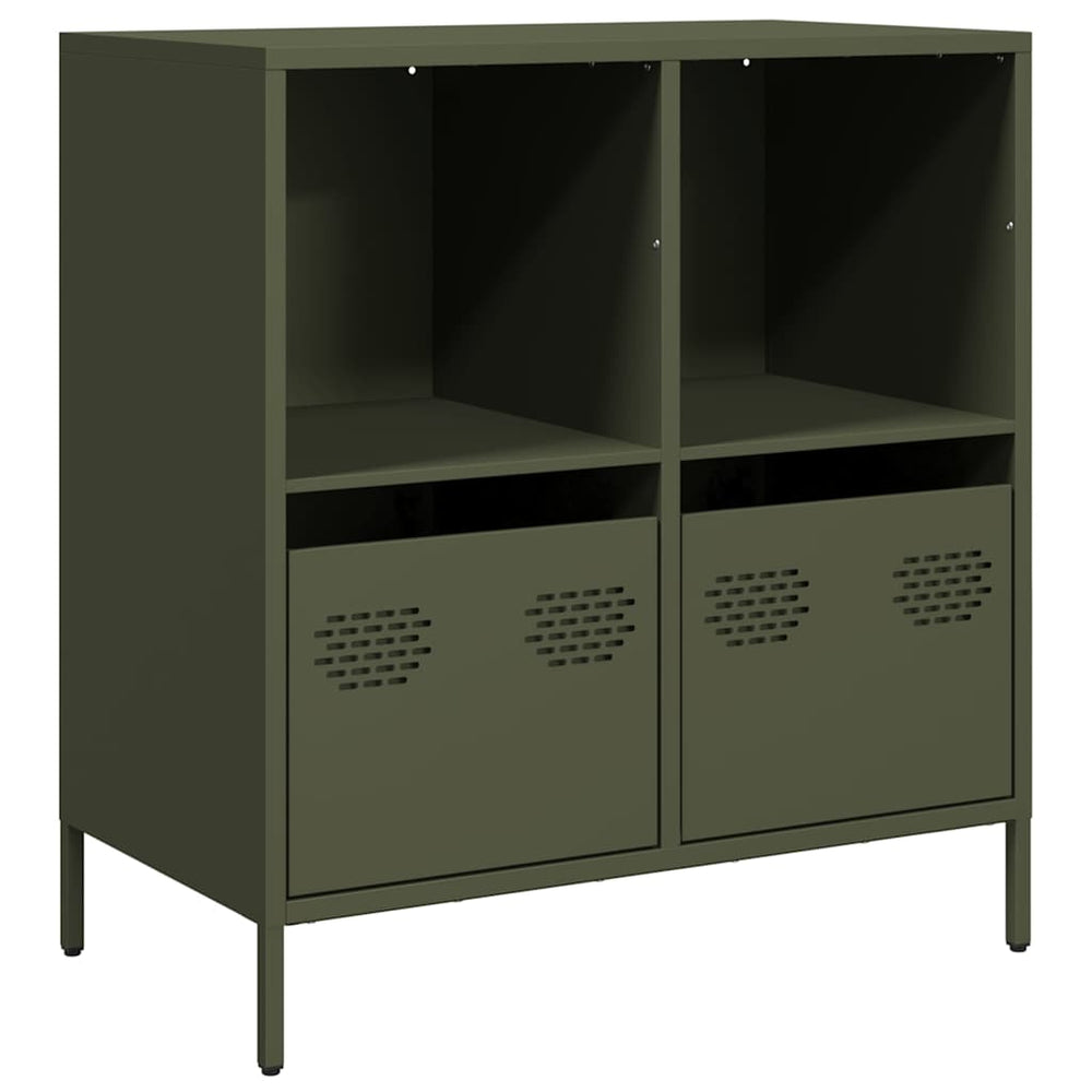Olivgrünes Sideboard, 68 cm