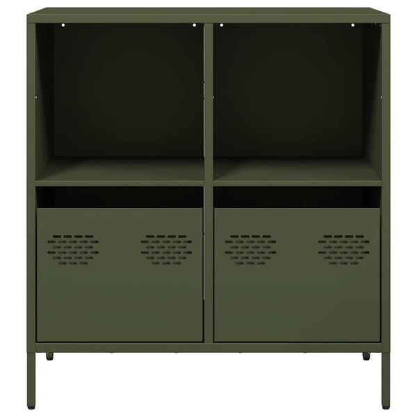 Olivgrünes Sideboard, 68 cm