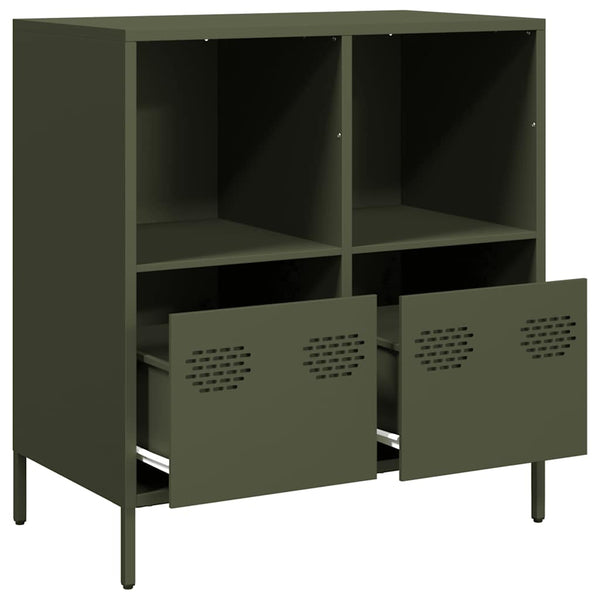 Olivgrünes Sideboard, 68 cm