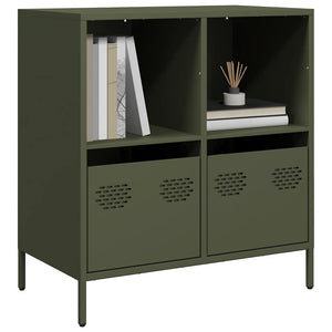 Olivgrünes Sideboard, 68 cm