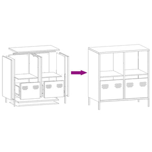 Weißes Sideboard 68 cm Stahl