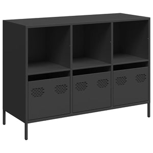 Schwarzes Sideboard aus Stahl, 101,5 cm