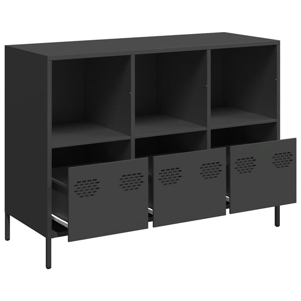 Schwarzes Sideboard aus Stahl, 101,5 cm