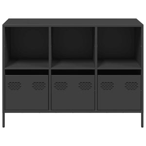 Schwarzes Sideboard aus Stahl, 101,5 cm