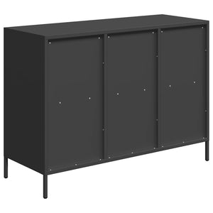 Schwarzes Sideboard aus Stahl, 101,5 cm