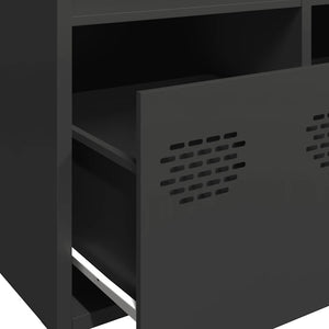 Schwarzes Sideboard aus Stahl, 101,5 cm
