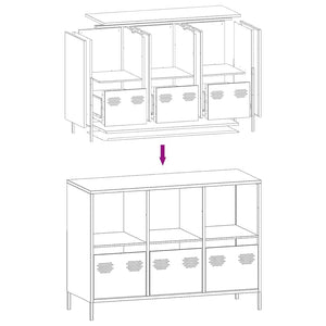 Anthrazit Sideboard 101,5 cm Stahl