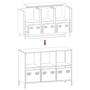 Senfgelbes Sideboard, 101,5 cm breit