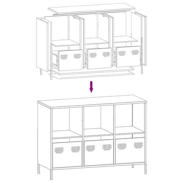 Senfgelbes Sideboard, 101,5 cm breit