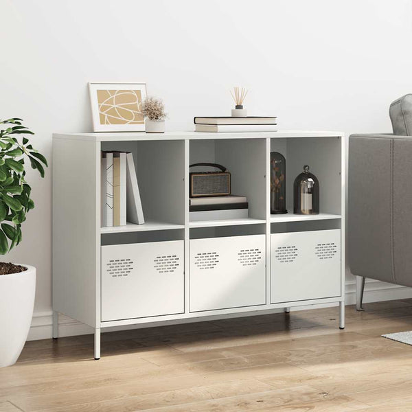 Weißes Sideboard aus Stahl, 101,5 cm