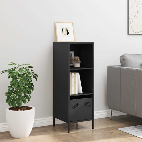 Schwarzes Highboard Stahl 35x39x103,5 cm