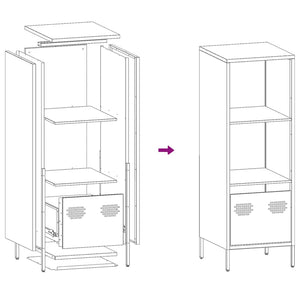 Schwarzes Highboard Stahl 35x39x103,5 cm