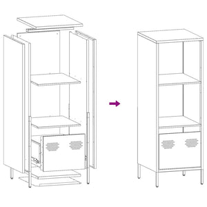 Highboard Rosa Stahl 35x39x103,5 cm
