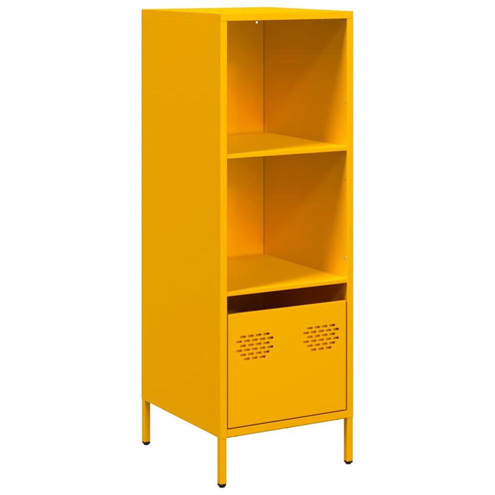 Senfgelbes Highboard Stahl 35x39x103,5 cm