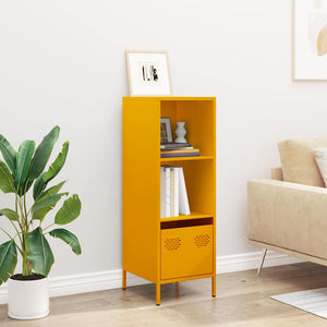 Senfgelbes Highboard Stahl 35x39x103,5 cm