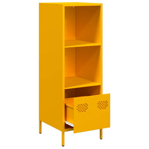 Senfgelbes Highboard Stahl 35x39x103,5 cm