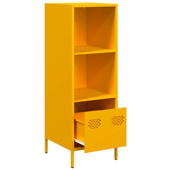 Senfgelbes Highboard Stahl 35x39x103,5 cm
