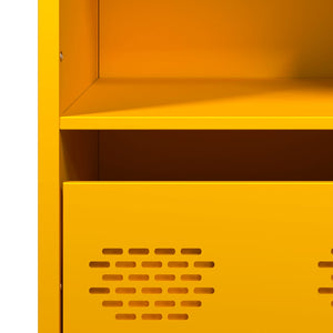 Senfgelbes Highboard Stahl 35x39x103,5 cm