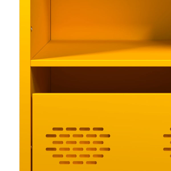Senfgelbes Highboard Stahl 35x39x103,5 cm