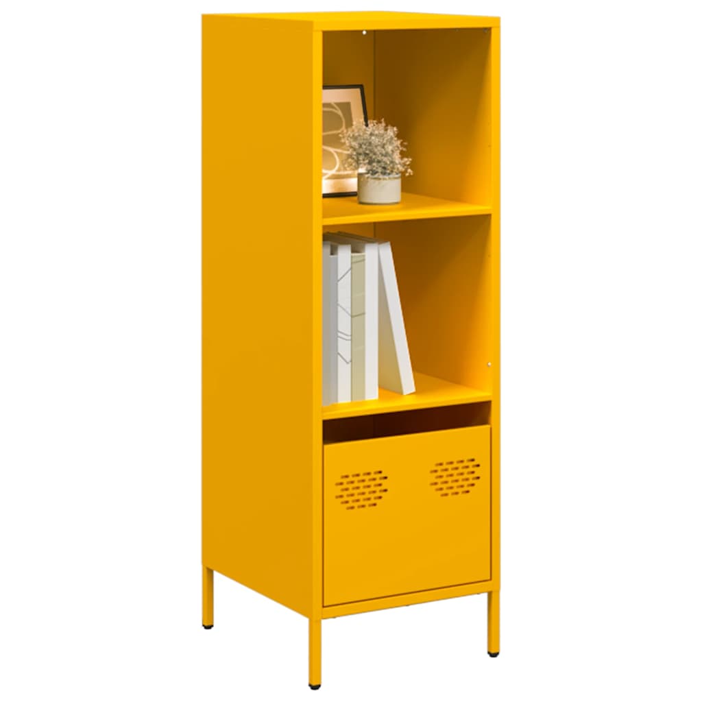 Senfgelbes Highboard Stahl 35x39x103,5 cm