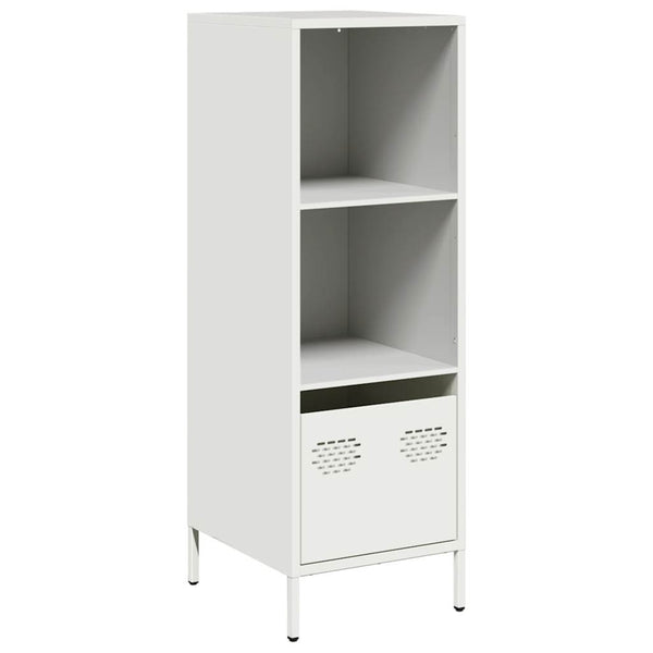 Weißes Highboard aus Stahl, 35x39x103,5 cm