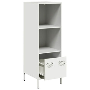 Weißes Highboard aus Stahl, 35x39x103,5 cm