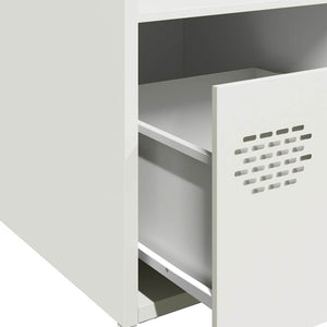 Weißes Highboard aus Stahl, 35x39x103,5 cm