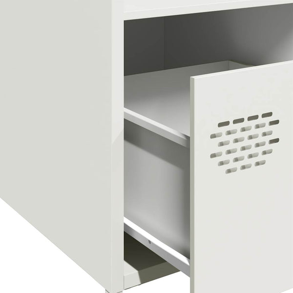 Weißes Highboard aus Stahl, 35x39x103,5 cm