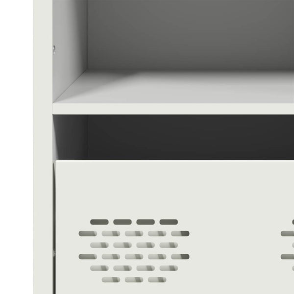 Weißes Highboard aus Stahl, 35x39x103,5 cm