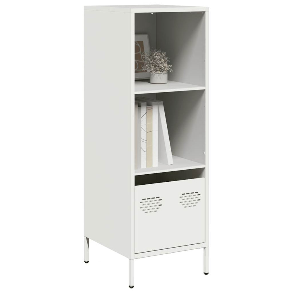 Weißes Highboard aus Stahl, 35x39x103,5 cm