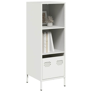 Weißes Highboard aus Stahl, 35x39x103,5 cm