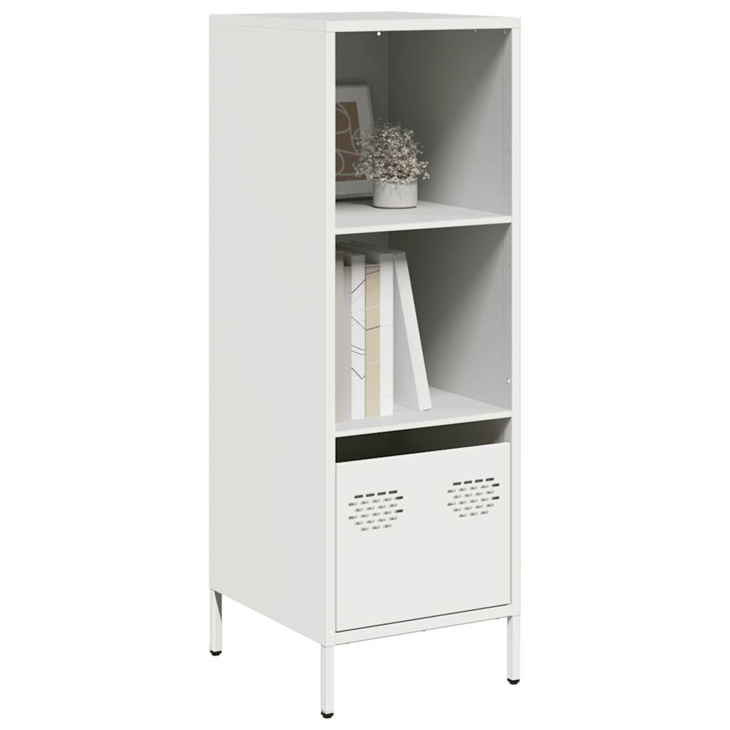 Weißes Highboard aus Stahl, 35x39x103,5 cm