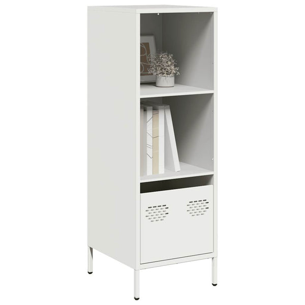 Weißes Highboard aus Stahl, 35x39x103,5 cm