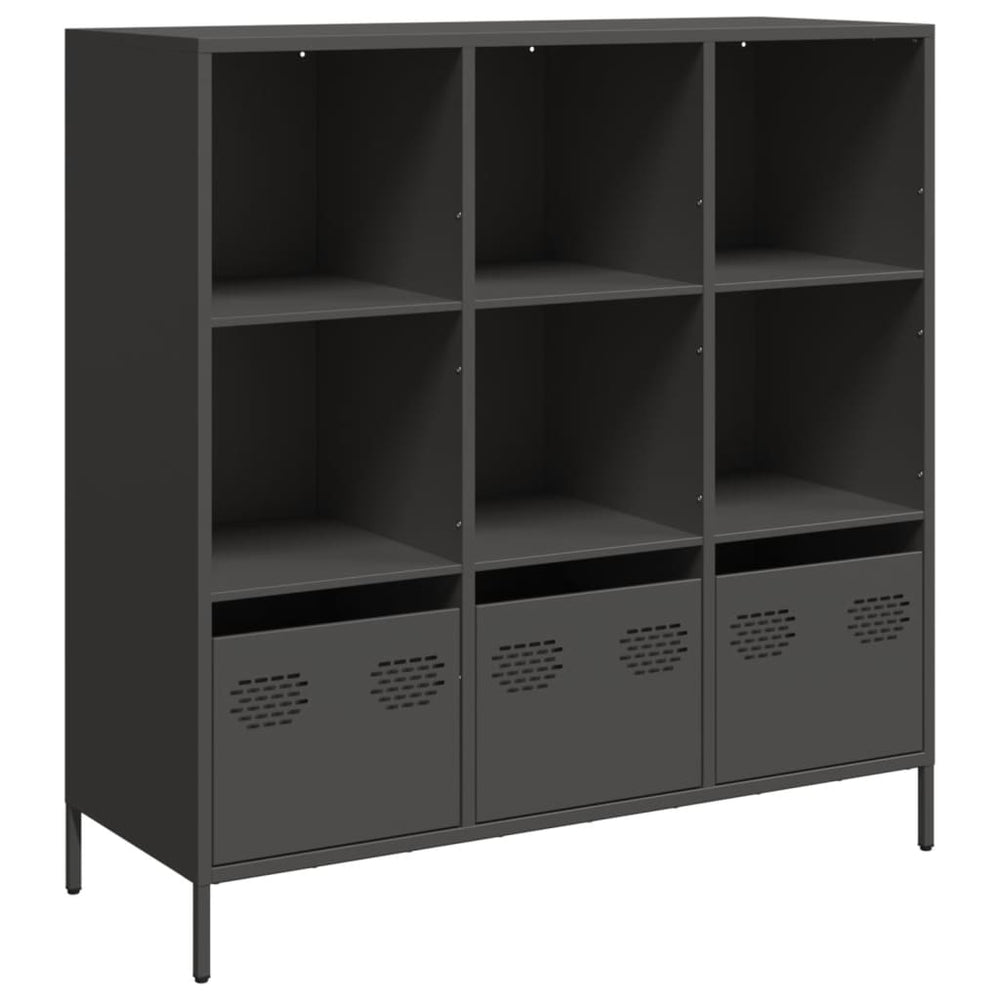 Highboard Schwarz Stahl 101,5 cm