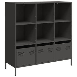 Highboard Schwarz Stahl 101,5 cm