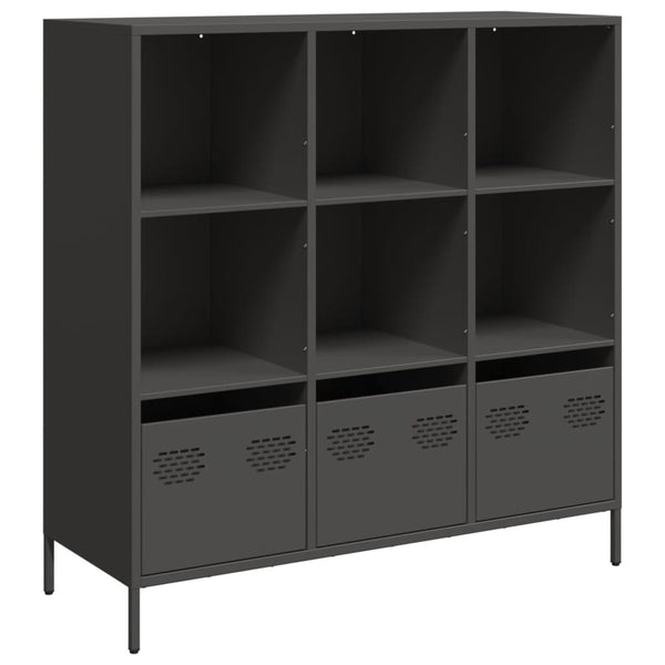 Highboard Schwarz Stahl 101,5 cm