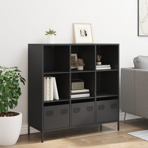 Highboard Schwarz Stahl 101,5 cm